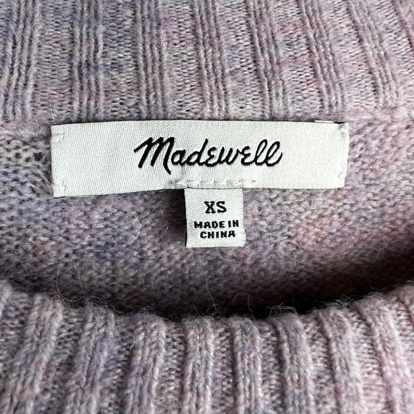 Madewell Payton Pullover Sweater in Coziest Yarn Heather Lilac XS Wool Alpaca - Picture 8 of 9